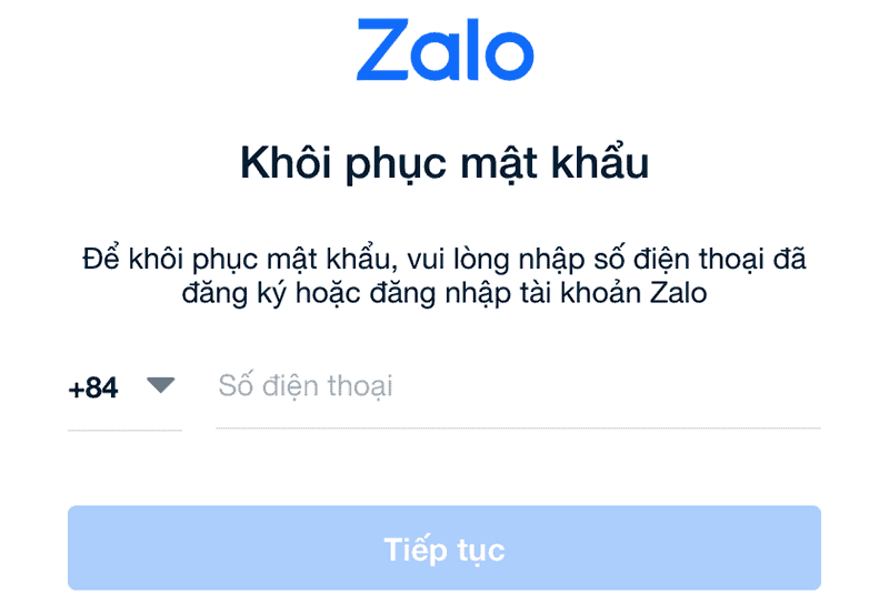 Hướng dẫn cách lấy lại mật khẩu Zalo khi quên Mật khẩu (Pass)